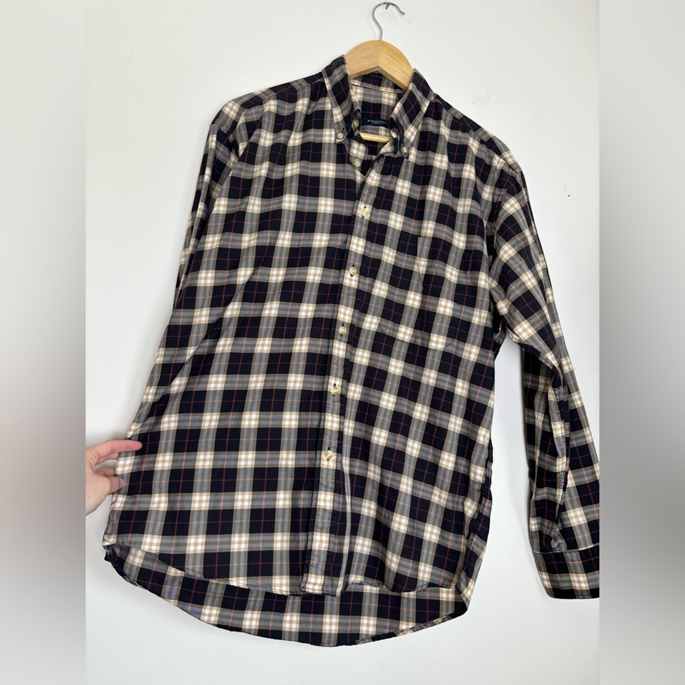 Burberry London Checked Button Down In Cotton